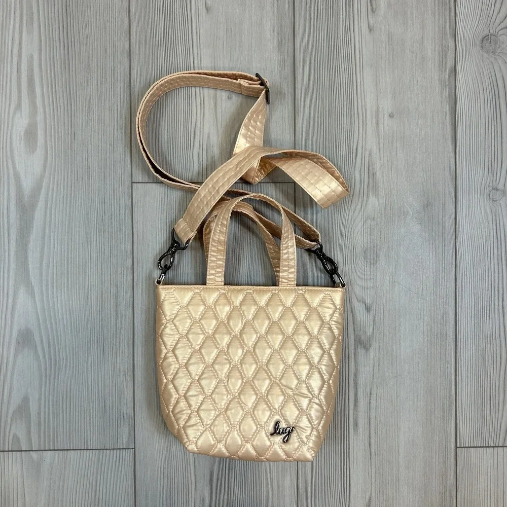 Lug 'Tip Toe' Tiptoe‎ Tote Cross-body Bag Purse Metallic Rose Gold